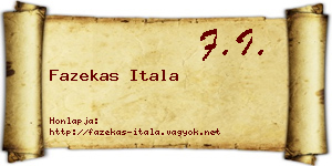 Fazekas Itala névjegykártya